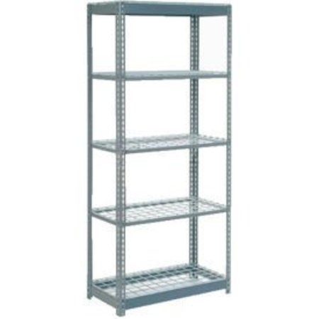GLOBAL EQUIPMENT Extra Heavy Duty Shelving 36"W x 12"D x 96"H With 5 Shelves, Wire Deck, Gry 601926H